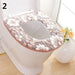 Floral Elegance Coral Fleece Toilet Seat Lid Pad - Luxuriously Warm and Stylish