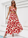 Tropical Floral Two-Piece Vacation Ensemble with Tie-Front Top and Flowing Maxi Skirt