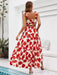 Tropical Floral Two-Piece Vacation Ensemble with Tie-Front Top and Flowing Maxi Skirt