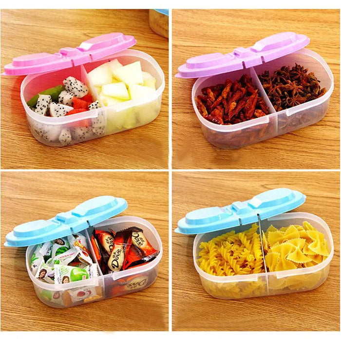 Fresh Dual Compartment Food Storage Box for Organized Kitchen Pantry