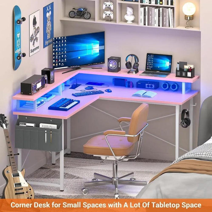 Revolutionary LED L-Shaped Gaming Desk with Innovative Storage Solutions