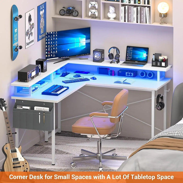 Revolutionary LED L-Shaped Gaming Desk with Innovative Storage Solutions