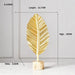 Golden Palm Leaves Retro Botanical Metal Sculpture