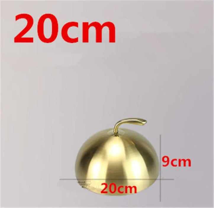 Golden Stainless Steel Food Dome Set - Luxurious Dining Table Cover - Non-Magnetic Lid - Sizes 20cm to 28cm Available