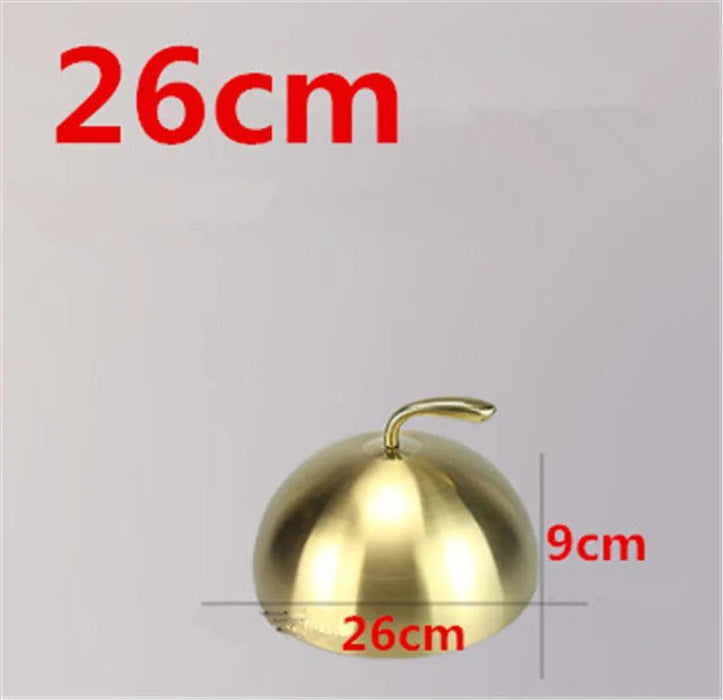 Golden Stainless Steel Food Dome Set - Luxurious Dining Table Cover - Non-Magnetic Lid - Sizes 20cm to 28cm Available