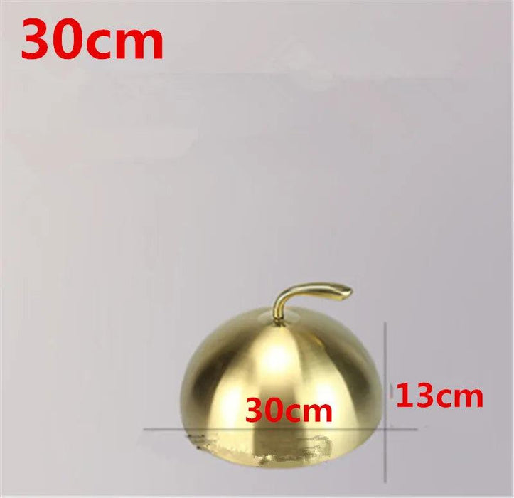 Golden Stainless Steel Food Dome Set - Luxurious Dining Table Cover - Non-Magnetic Lid - Sizes 20cm to 28cm Available