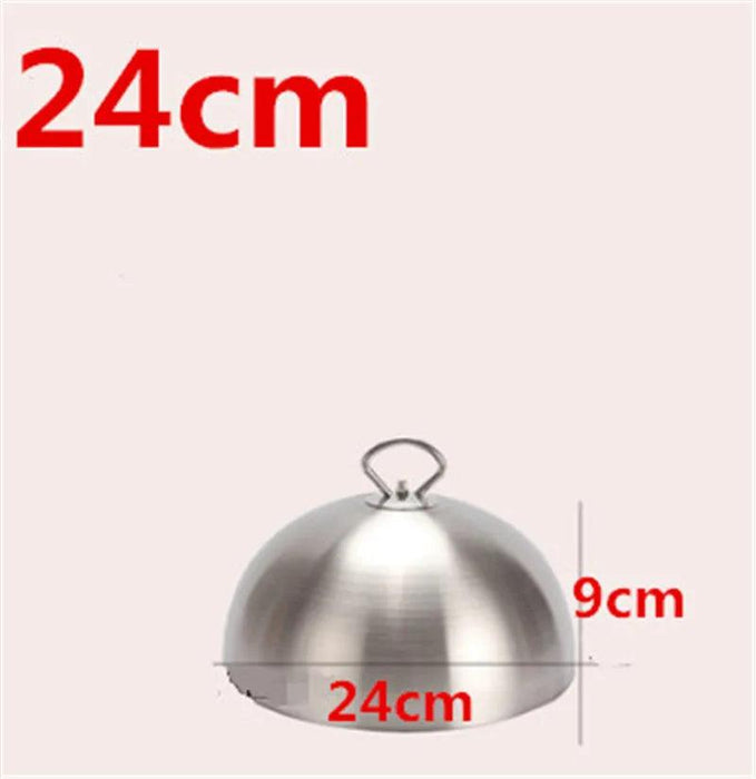 Golden Stainless Steel Food Dome Set - Luxurious Dining Table Cover - Non-Magnetic Lid - Sizes 20cm to 28cm Available