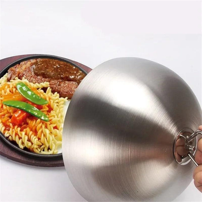 Golden Stainless Steel Food Dome Set - Luxurious Dining Table Cover - Non-Magnetic Lid - Sizes 20cm to 28cm Available