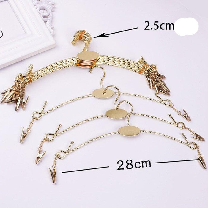 Luxurious Gold Alloy Hangers for Organizing Undergarments and Lingerie