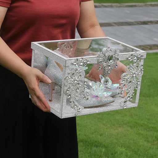 Enchanted Crystal-Decorated Shoe Box Wedding Decor Kit for Artistic Creatives