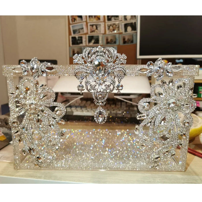 Elegant DIY Wedding Crystal Shoebox Decor Kit with Fairy Ornaments