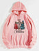 Festive "MERRY CHRISTMAS" Cheer Hoodie with Vibrant Drawstring