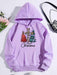 "Joyful Holiday Spirit" Merry Christmas Hoodie with Colorful Drawstring