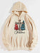 Festive "MERRY CHRISTMAS" Cheer Hoodie with Vibrant Drawstring