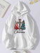 "Joyful Holiday Spirit" Merry Christmas Hoodie with Colorful Drawstring