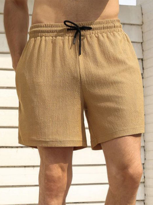 Men's casual sports shorts running shorts quick-drying lined double-layer woven shorts