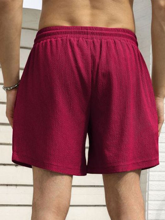 Men's casual sports shorts running shorts quick-drying lined double-layer woven shorts