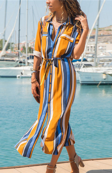 Striped Chiffon Slip Dress - Stylish Summer Outfit for Women