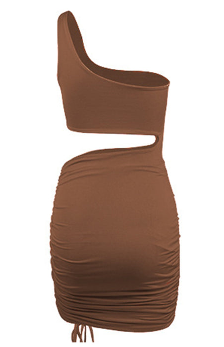 Seductive Lace-Up Bodycon Dress with Hollow Out Detail