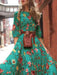 Bohemian Floral Print Dress with Vintage Charm for Year-Round Wear