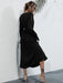 Elegant V-Neck Dress with Petal Sleeves - Women's Fashion Choice