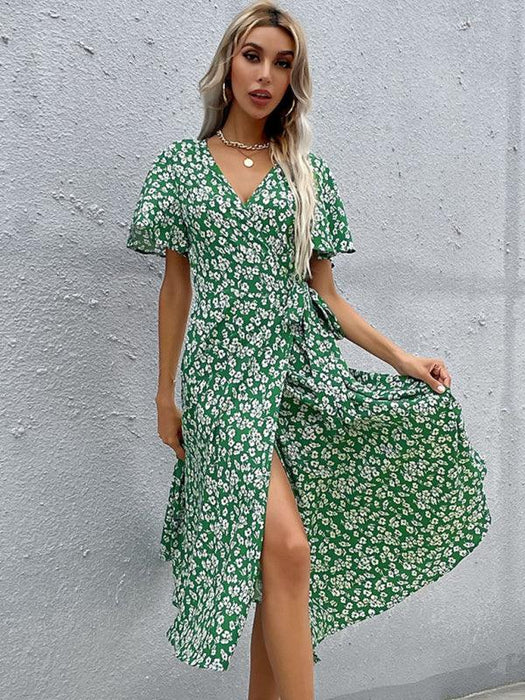 Vibrant Green Cowgirl Slim Fit Western Dress