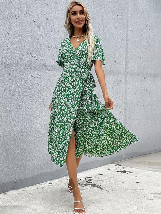 Vibrant Green Cowgirl Slim Fit Western Dress