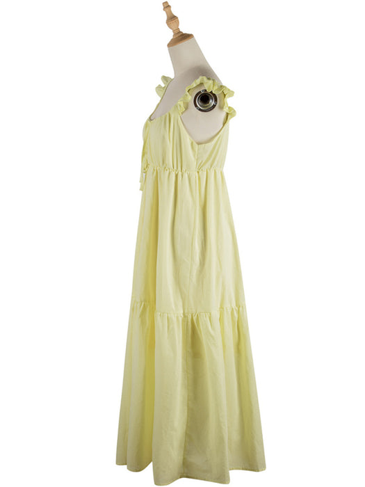 Vintage Chic Cotton Suspender Dress for Women
