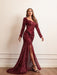 Glimmering Sequin Maxi Dress with Long Sleeves for Women