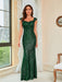 Green Sequin Glamour Party Maxi Dress for Women