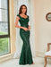 Green Sequin Glamour Party Maxi Dress for Women