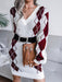 Cozy Rhombus Knit Sweater Dress
