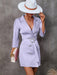 Elegant Button-Up Suit Dress with Waist Belt