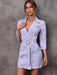 Elegant Button-Up Suit Dress with Waist Belt