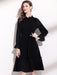 Sophisticated Fungus Belted Long Sleeve Dress