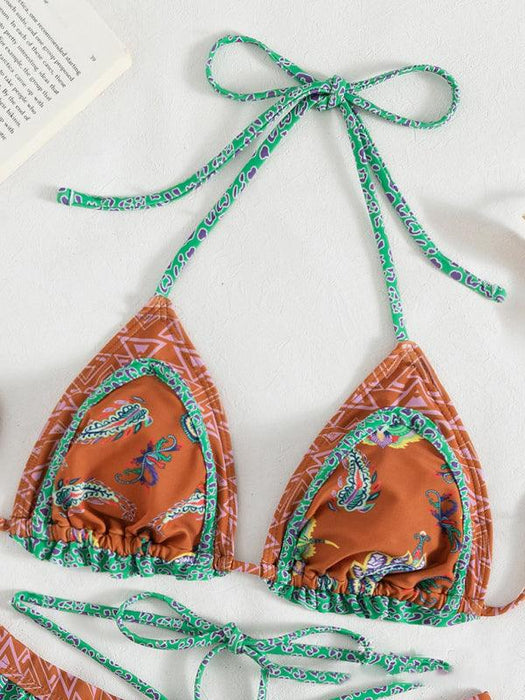 Exotic Halter Neck Bikini Set - Trendy Ethnic Vibes