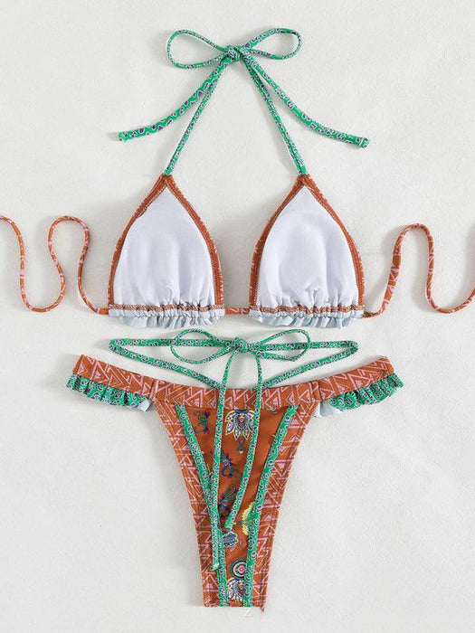 Exotic Halter Neck Bikini Set - Trendy Ethnic Vibes