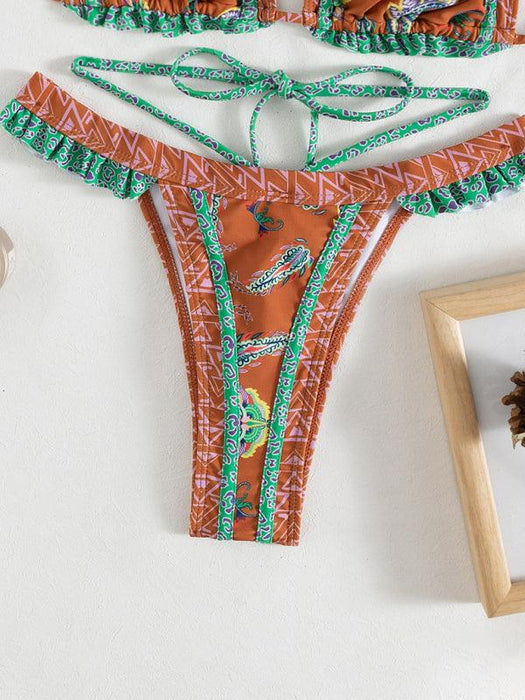 Exotic Halter Neck Bikini Set - Trendy Ethnic Vibes