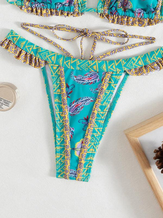 Exotic Halter Neck Bikini Set - Trendy Ethnic Vibes