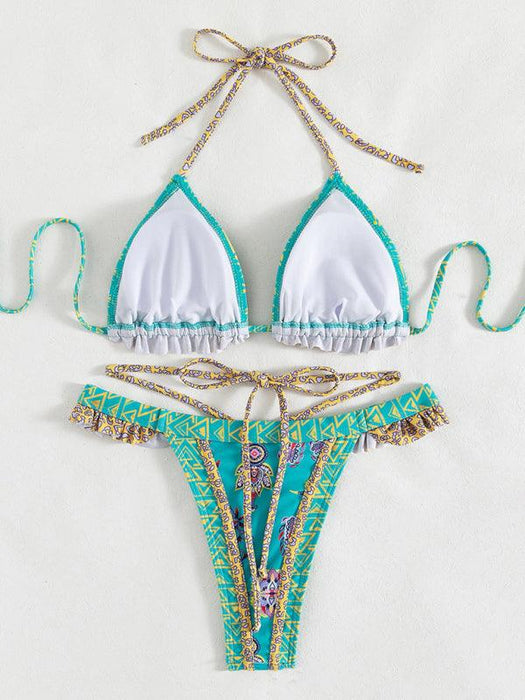 Exotic Halter Neck Bikini Set - Trendy Ethnic Vibes