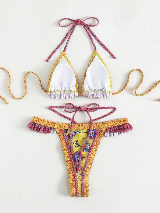 Exotic Halter Neck Bikini Set - Trendy Ethnic Vibes