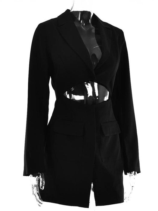 Stylish Faux Two-Piece Blazer Dress with Tempting Features