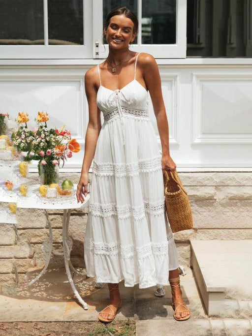 Bohemian Lace Midi Dress with Vintage Elegance