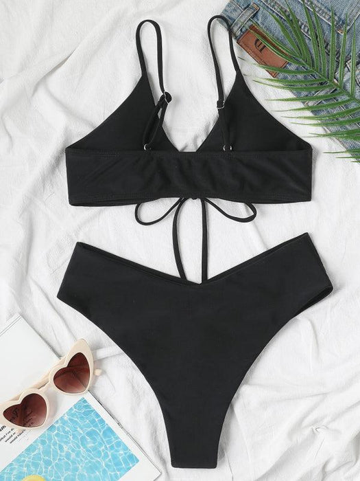 Elegant Drawstring Bikini Set - Stylish Swimwear for Women