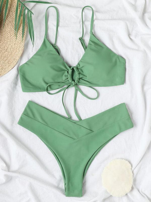 Elegant Drawstring Bikini Set - Stylish Swimwear for Women