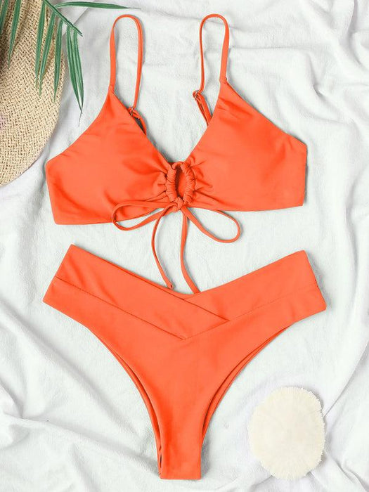 Elegant Drawstring Bikini Set - Stylish Swimwear for Women