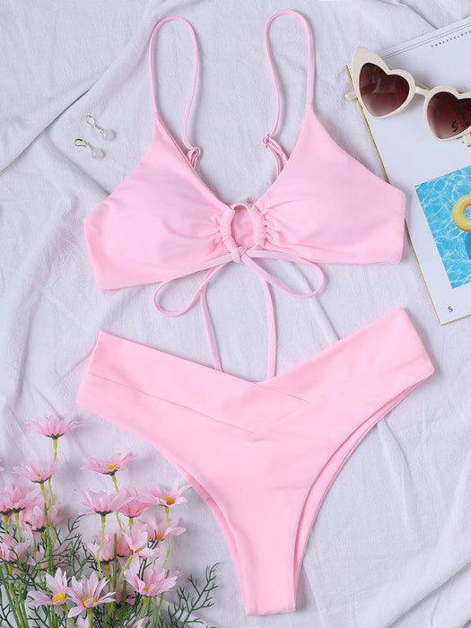 Elegant Drawstring Bikini Set - Stylish Swimwear for Women