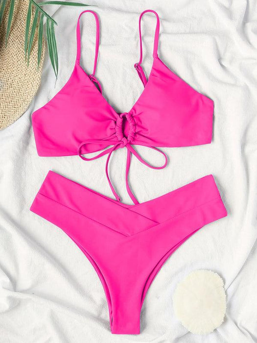 Elegant Drawstring Bikini Set - Stylish Swimwear for Women