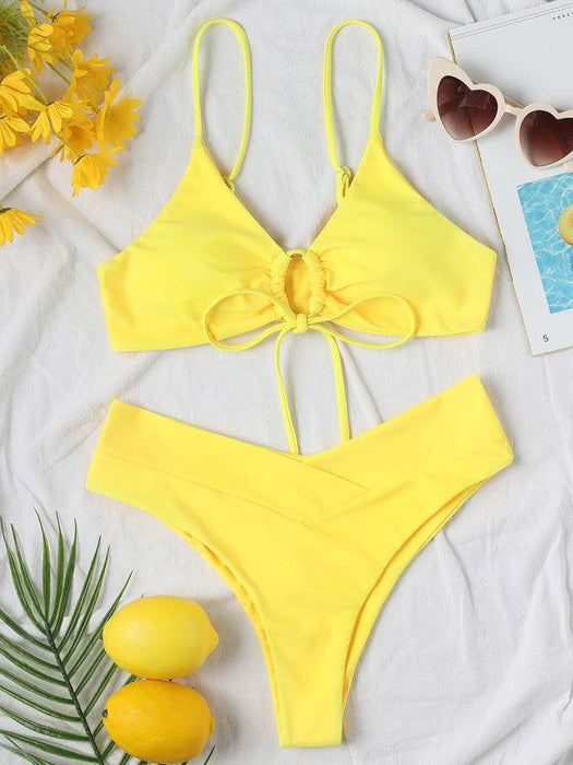 Elegant Drawstring Bikini Set - Stylish Swimwear for Women