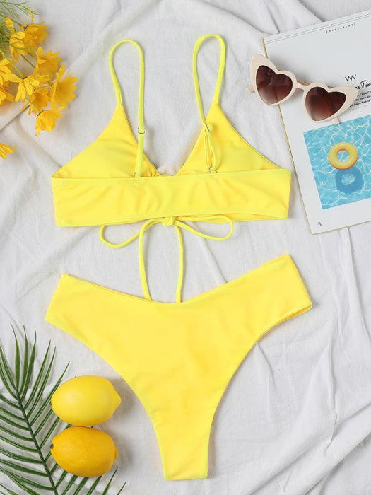 Elegant Drawstring Bikini Set - Stylish Swimwear for Women